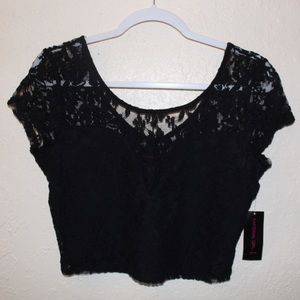 NWT Material Girl black lace crop top